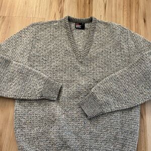 Vintage 70s Robert Bruce Pullover Wool blend Sweater Grey marled Made In USA